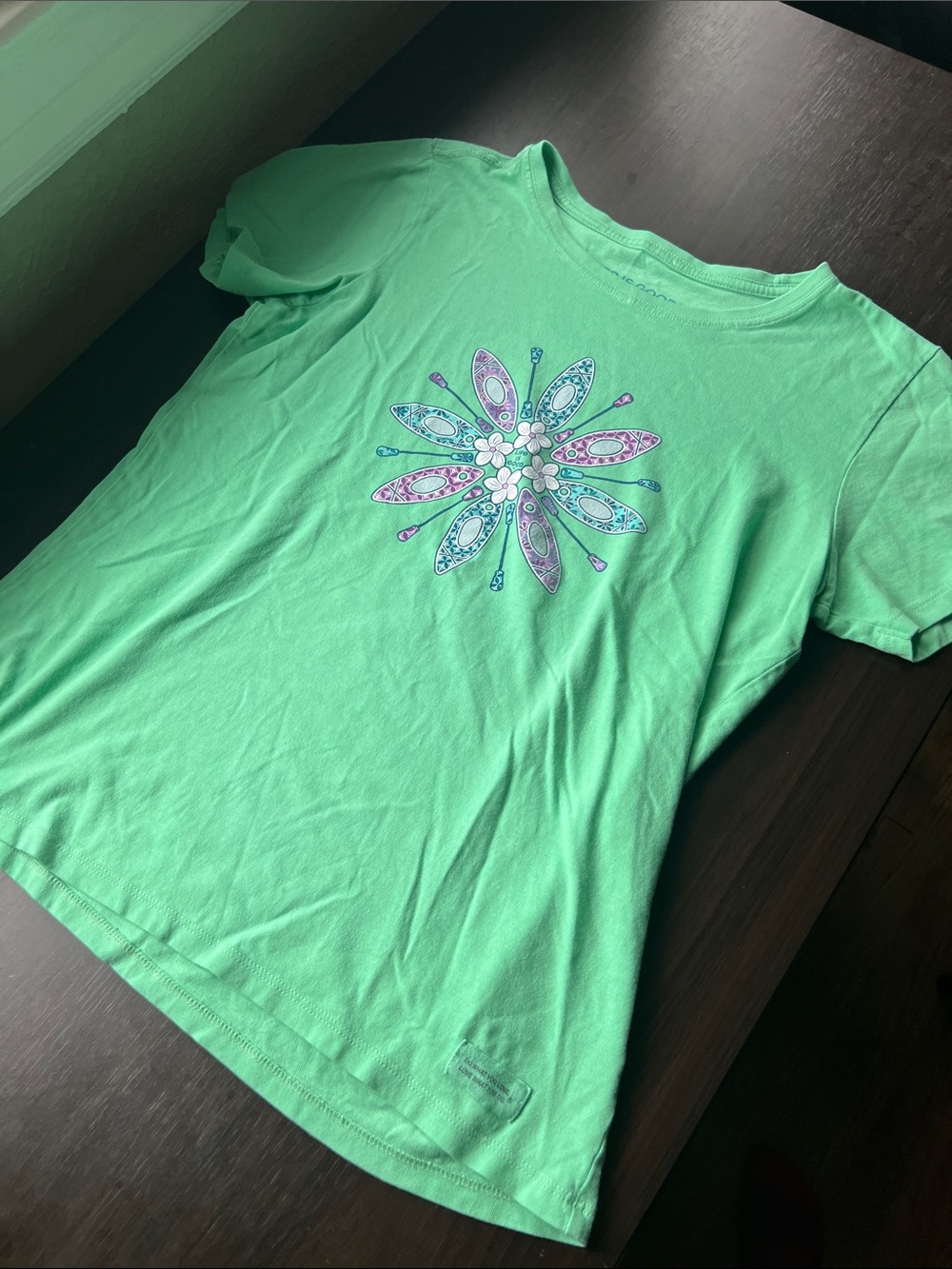 Life Is Good Seafoam Green Short-Sleeve Tee with Small Graphic